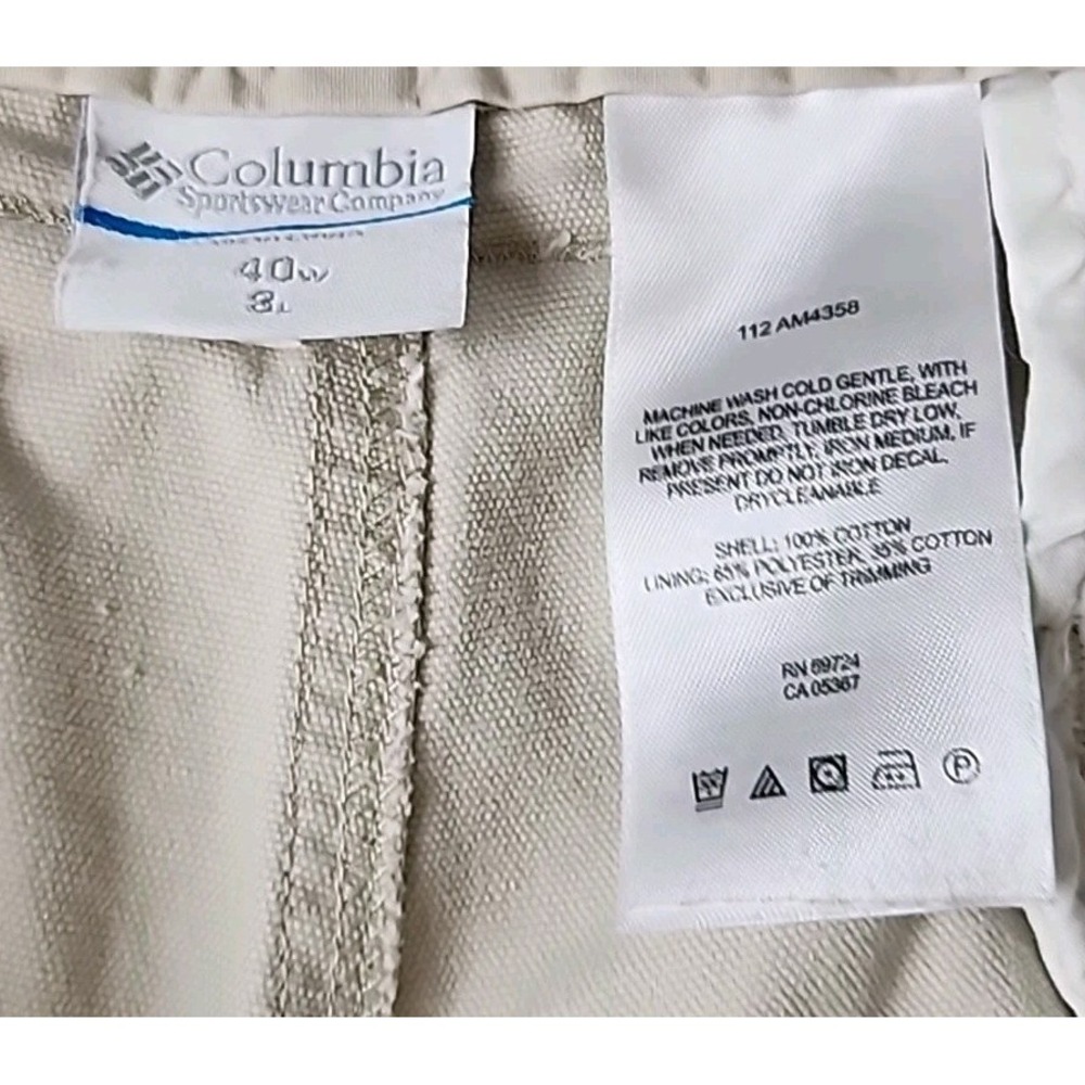 Lot 2 Columbia Men's 40W/8L Cargo‎ Shorts Khaki & Stone Outdoor Hiking Classic - Picture 12 of 15